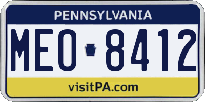 PA license plate MEO8412