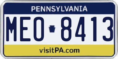 PA license plate MEO8413
