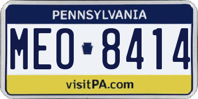 PA license plate MEO8414
