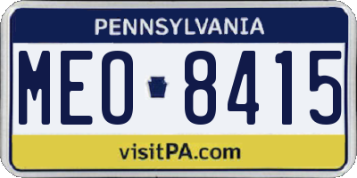 PA license plate MEO8415