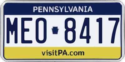 PA license plate MEO8417