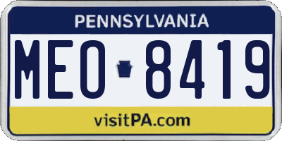 PA license plate MEO8419
