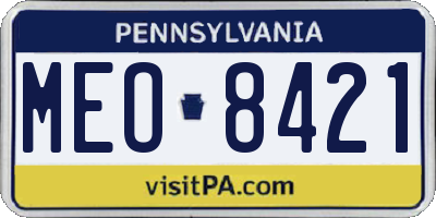 PA license plate MEO8421