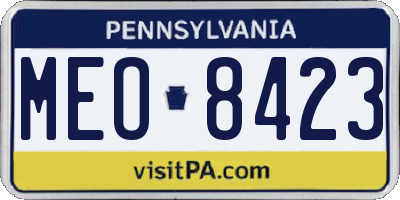 PA license plate MEO8423