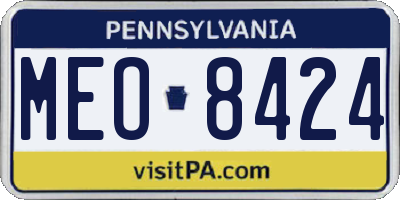 PA license plate MEO8424
