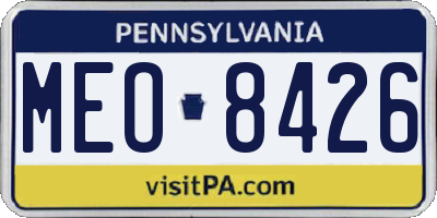 PA license plate MEO8426