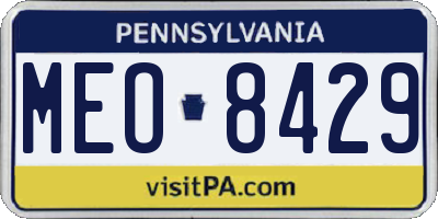 PA license plate MEO8429
