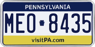 PA license plate MEO8435