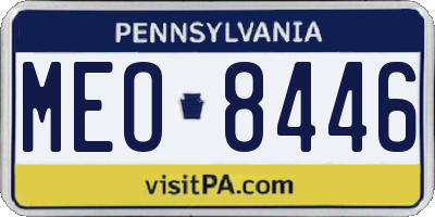 PA license plate MEO8446