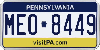 PA license plate MEO8449