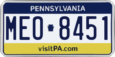 PA license plate MEO8451