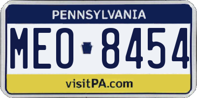 PA license plate MEO8454