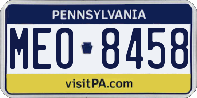 PA license plate MEO8458