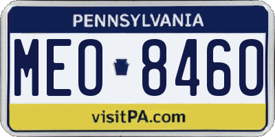 PA license plate MEO8460