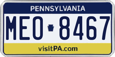 PA license plate MEO8467