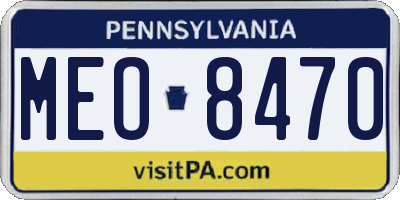 PA license plate MEO8470