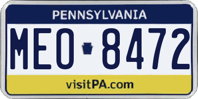 PA license plate MEO8472