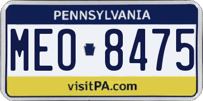PA license plate MEO8475