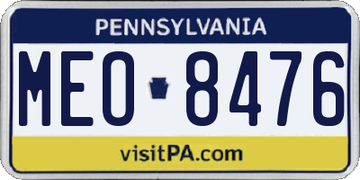 PA license plate MEO8476
