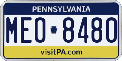 PA license plate MEO8480