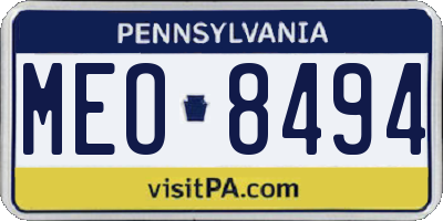 PA license plate MEO8494