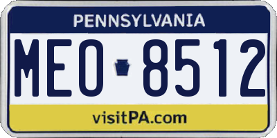PA license plate MEO8512