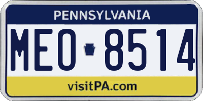 PA license plate MEO8514