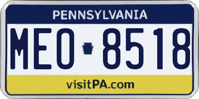 PA license plate MEO8518