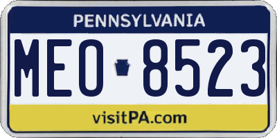 PA license plate MEO8523