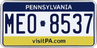 PA license plate MEO8537