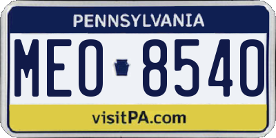 PA license plate MEO8540