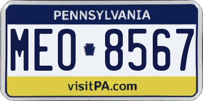 PA license plate MEO8567
