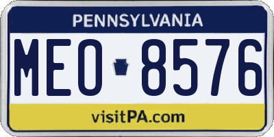 PA license plate MEO8576