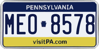 PA license plate MEO8578