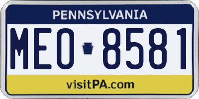 PA license plate MEO8581