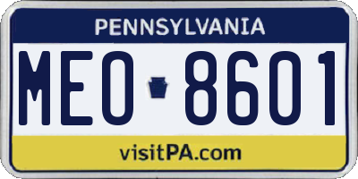 PA license plate MEO8601