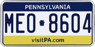 PA license plate MEO8604