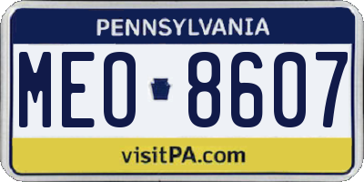PA license plate MEO8607