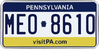 PA license plate MEO8610