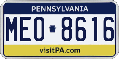 PA license plate MEO8616