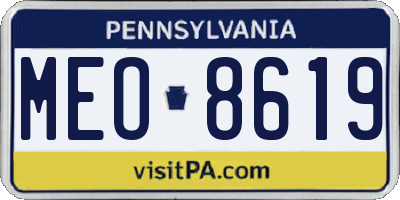 PA license plate MEO8619