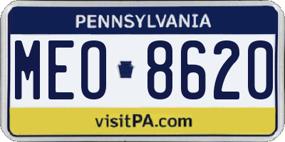 PA license plate MEO8620