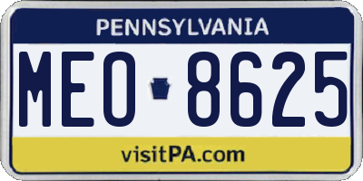 PA license plate MEO8625