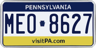 PA license plate MEO8627