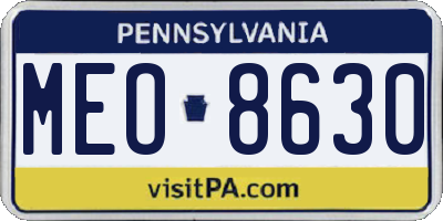 PA license plate MEO8630