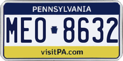 PA license plate MEO8632