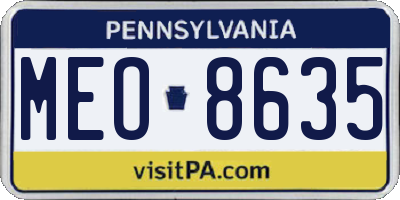 PA license plate MEO8635