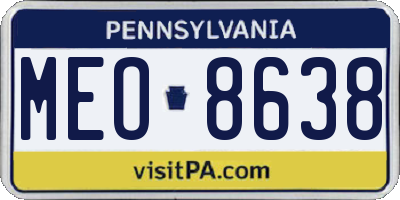 PA license plate MEO8638
