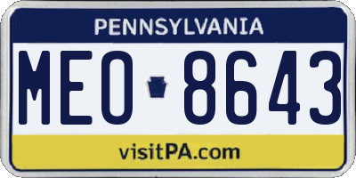 PA license plate MEO8643