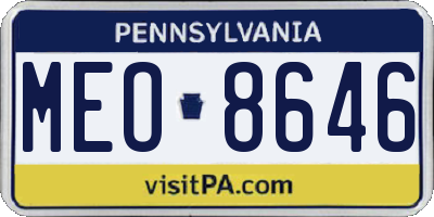 PA license plate MEO8646